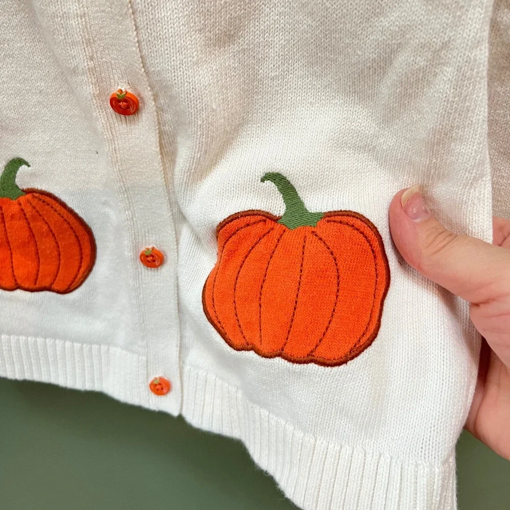 Kids Girls Gymboree‎ Pumpkin Sweater Dress & Cardigan Set Size 6 Fall